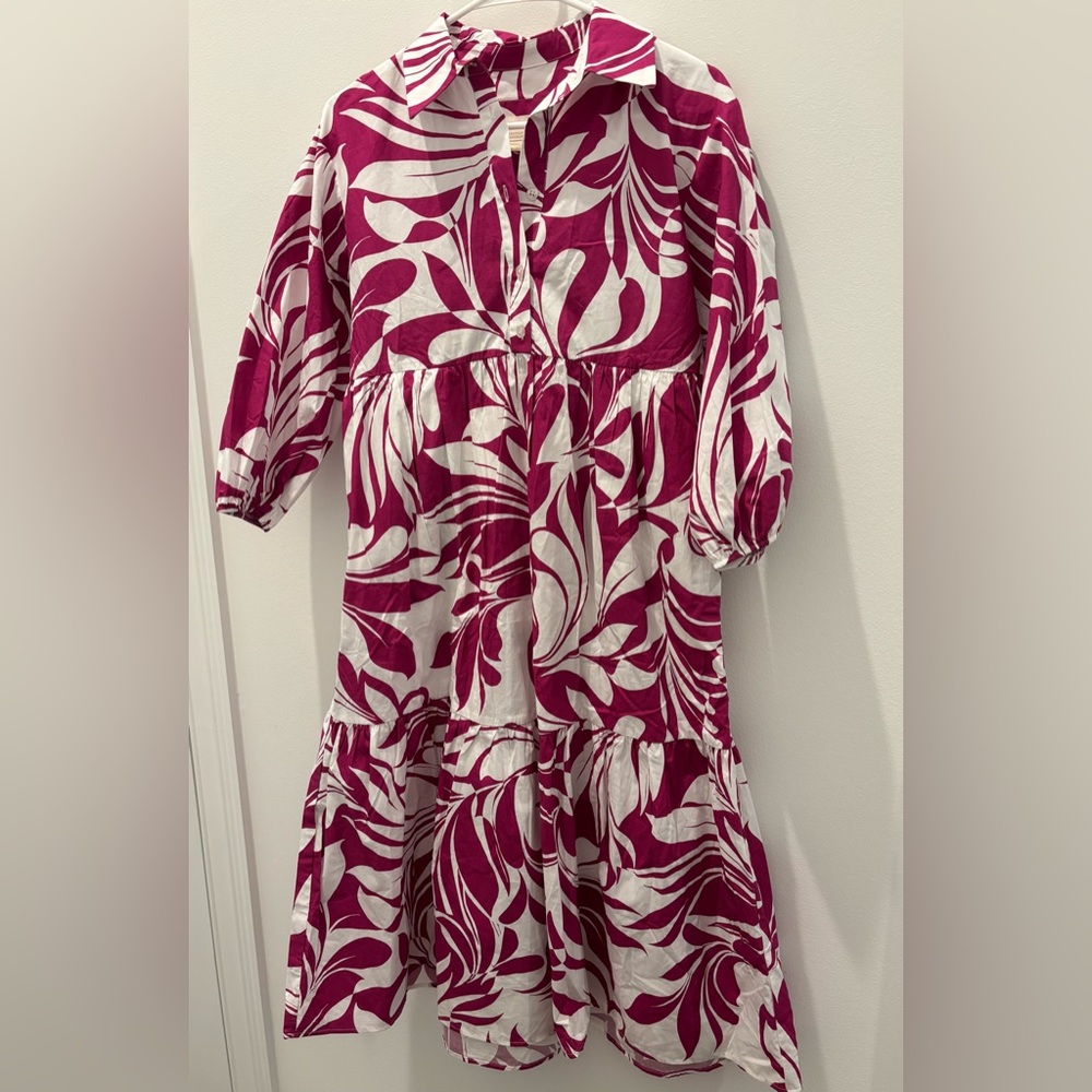 Anthropologie Maeve Bettina Tiered Shirt Dress Floral